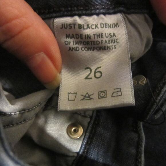 Minimalist Stretch Black Skinny Jeans JUST BLACK DENIM Size 26 - Picture 6 of 9